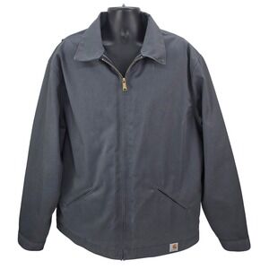Carhartt Men's J293 Twill Work Jacket Dark Grey XL Tall Quilted Lined Zip Up XLT